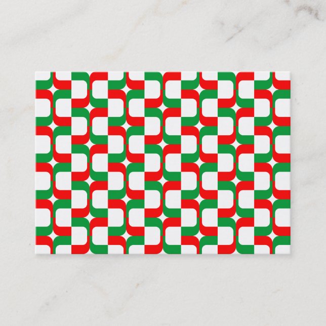 Carte De Visite Motif géométrique 020614 - Rouge et vert (Devant)