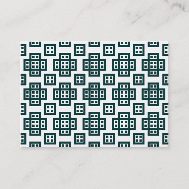 Carte De Visite Motif géométrique 030614 - Dk Moss Green sur blanc (Devant)