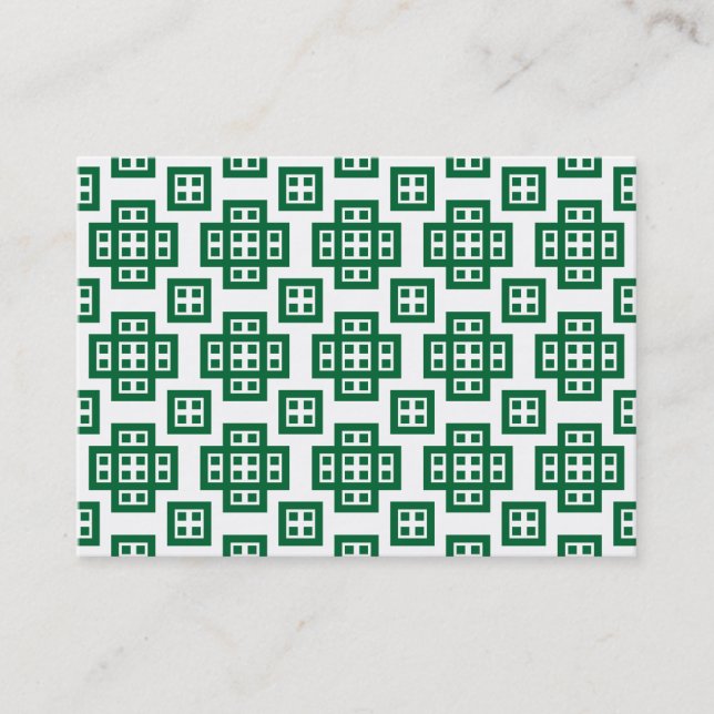 Carte De Visite Motif géométrique 030614 - Vert forestier (Devant)