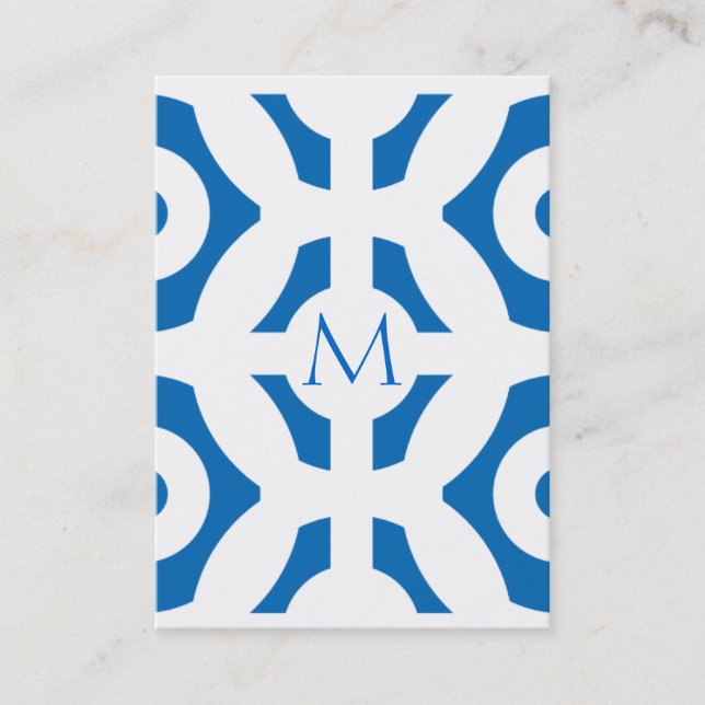 Carte De Visite Motif géométrique bleu d'éblouissement (Devant)