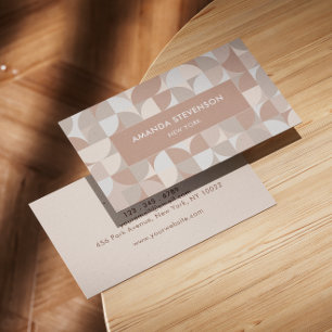 Carte De Visite Motif géométrique de couleur neutre II