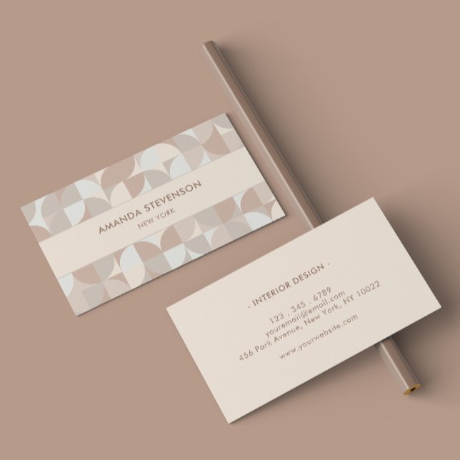 Carte De Visite Motif géométrique de couleur neutre II (Créateur téléchargé)
