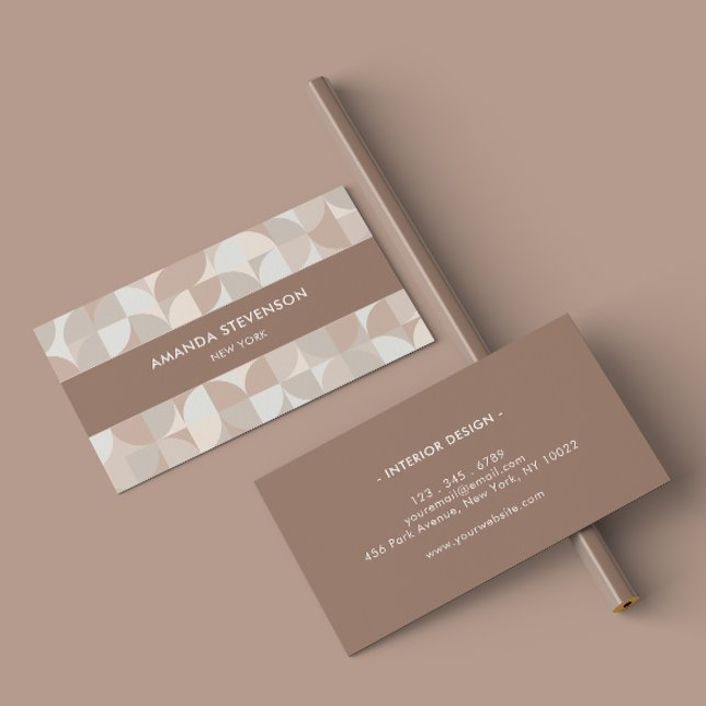 Carte De Visite Motif géométrique de couleur neutre II (Créateur téléchargé)