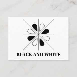 Carte De Visite Motif géométrique Floral noir et blanc