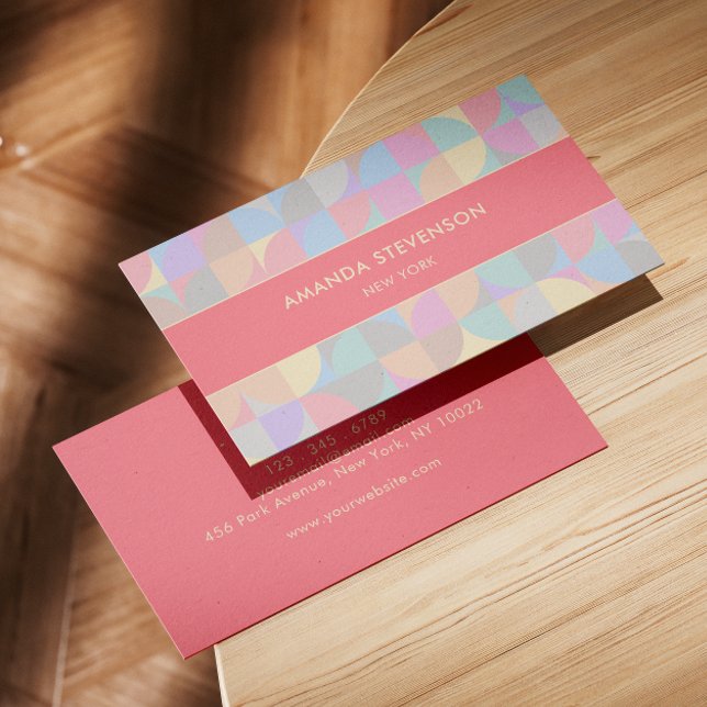 Carte De Visite Motif géométrique Pastel (Créateur téléchargé)