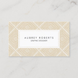 Carte De Visite Motif géométrique rétro Beige blanc