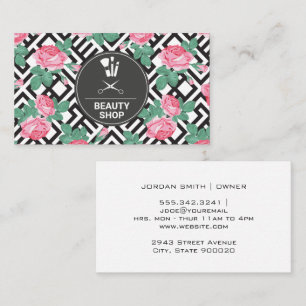 Carte De Visite Motif géométrique rose