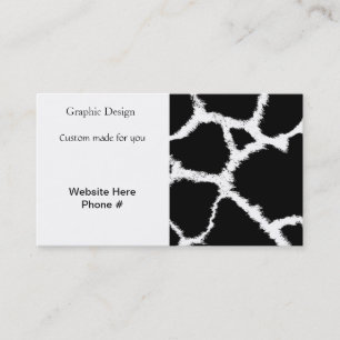 Carte De Visite Motif Girafe Noir et Blanc