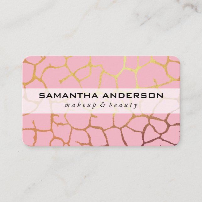Carte De Visite Motif Gold Chic contemporain rose (Devant)