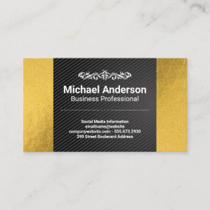 Carte De Visite Motif Gold Foil   Noir de carbone
