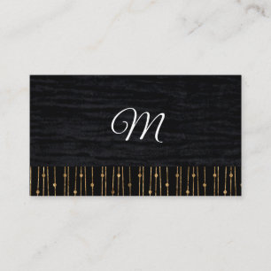 Carte De Visite Motif Gold   Velours noir avec Monogramme