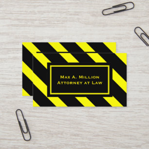 Carte De Visite Motif Gras Jaune et Noir Diagonal