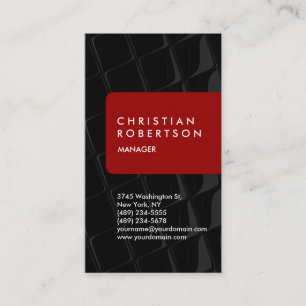Carte de visite motif gris noir rouge vertical