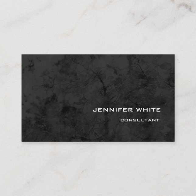 Carte De Visite Motif gris noir style moderne élégant tendance (Devant)