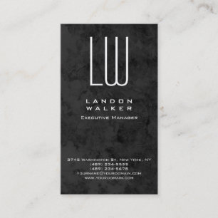 Carte De Visite Motif gris vertical monogramme professionnel moder