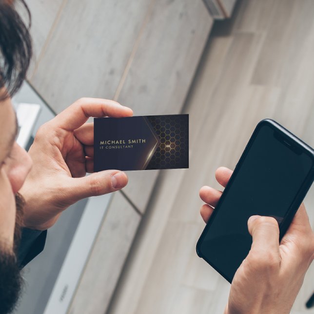Carte de visite Motif Hexagonal de haute technolog (Créateur téléchargé)