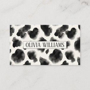 Carte De Visite Motif imprimé vache noir et blanc