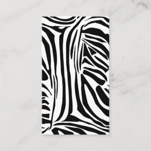 Carte De Visite Motif Imprimé Zèbre Noir et Blanc Gras