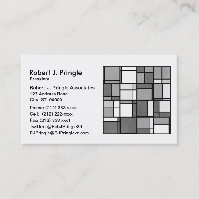 Carte De Visite Motif inspiré de plusieurs gris blanc (Devant)