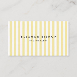 Carte De Visite Motif jaune et blanc de filets moderne