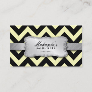 Carte De Visite Motif jaune et noir en pastel élégant de Chevron