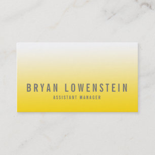 Carte De Visite Motif jaune lumineux simple d'Ombre moderne