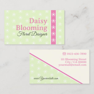 Carte De Visite Motif joli de marguerite Pastel vert citron rose F