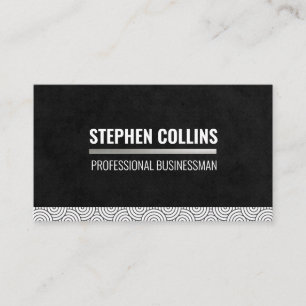 Carte De Visite Motif Lignes circulaires   Texture noire