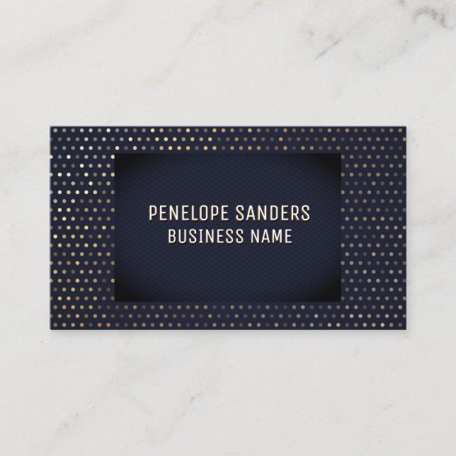 Carte De Visite Motif | Luxe Bleu foncé (Devant)