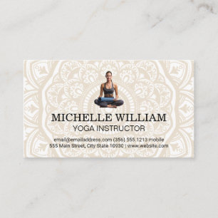 Carte De Visite Motif Mandala Femme avec Tapis de Yoga