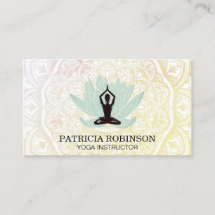 Carte De Visite Motif Mandala   Fleur Lotus