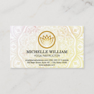 Carte De Visite Motif Mandala   Logo de la Fleur de Yoga