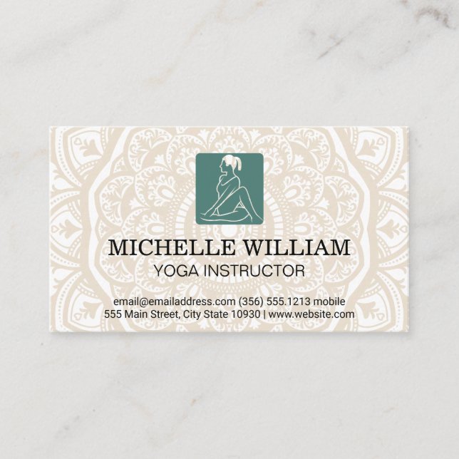Carte De Visite Motif Mandala | Logo du mouvement Yoga (Devant)