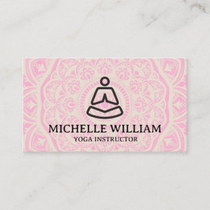 Carte De Visite Motif Mandala   Yoga Siège Pose Logo