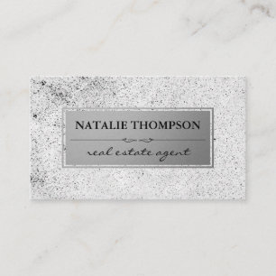 Carte De Visite Motif métallique filé en argent