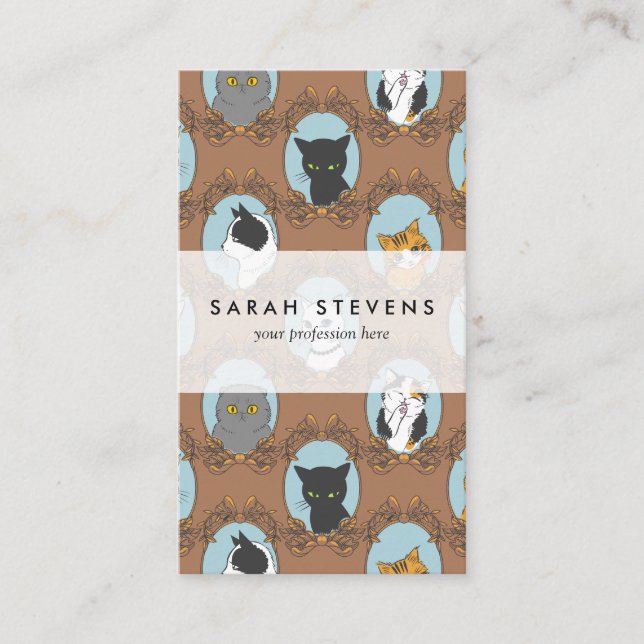 Carte De Visite Motif mignon de chats (Devant)