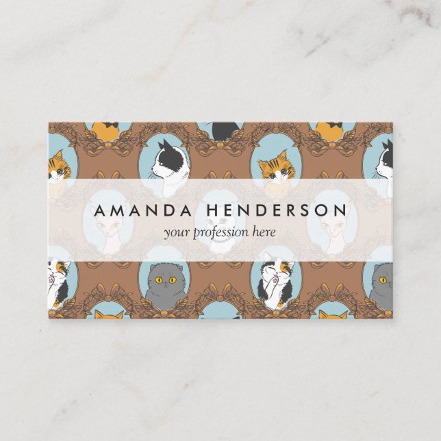 Carte De Visite Motif mignon de chats (Devant)