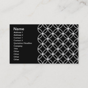 Carte De Visite Motif Moderne Cercles Superposés Noir Blanc