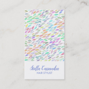 Carte De Visite Motif moderne coloré en feuille d'aquarelle