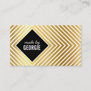 Carte De Visite MOTIF MODERNE diamant noir blanc or noir