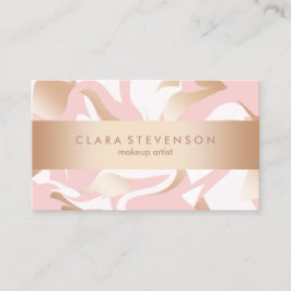 Carte De Visite Motif moderne élégant d'abrégé sur blanc de rose