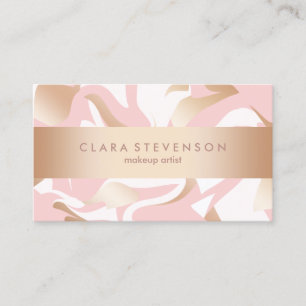Carte De Visite Motif moderne élégant d'abrégé sur blanc de rose