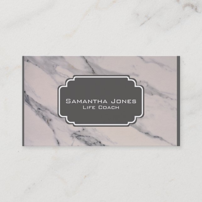 Carte De Visite Motif moderne en marbre noir gris rose (Devant)