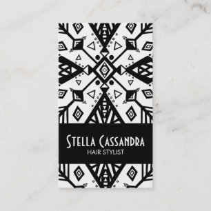 Carte De Visite Motif moderne géométrique noir et blanc
