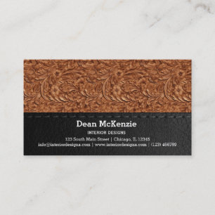 Carte de visite motif motif en cuir