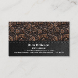 Carte de visite motif motif en cuir