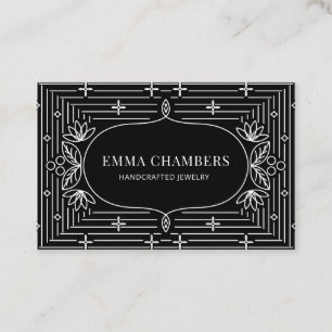 Carte De Visite Motif Motif noir blanc concepteur de bijoux