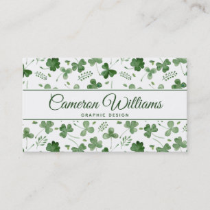 Carte De Visite Motif mou de shamrock d'aquarelle