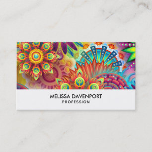 Carte De Visite Motif multicolore Art Déco