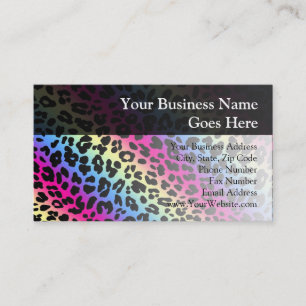 Carte De Visite Motif Neon Rainbow Leopard Imprimer